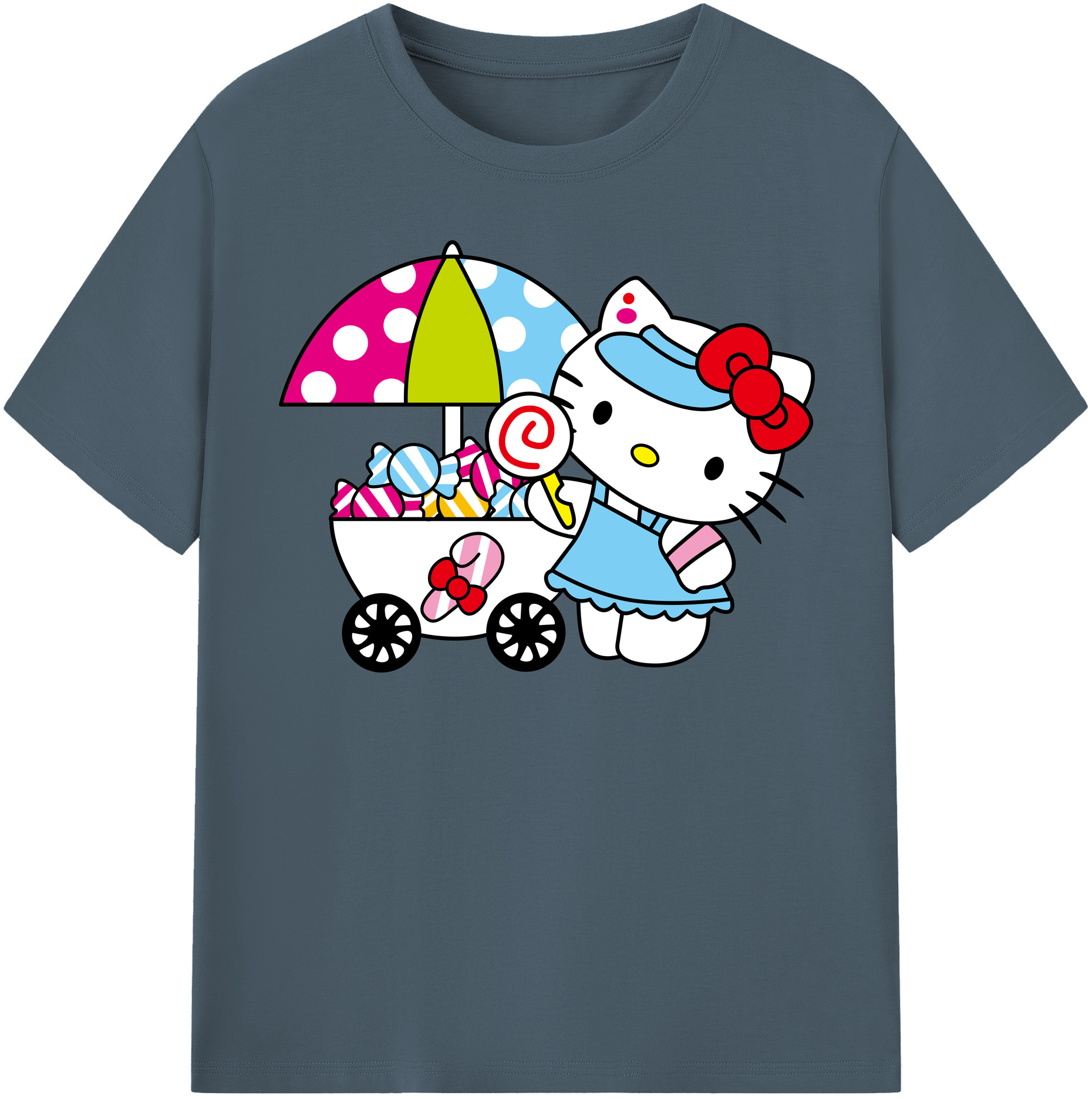 （画像用） Hello Kitty ハローキティ 綿100％半袖Tシャツ（フロントプリント）